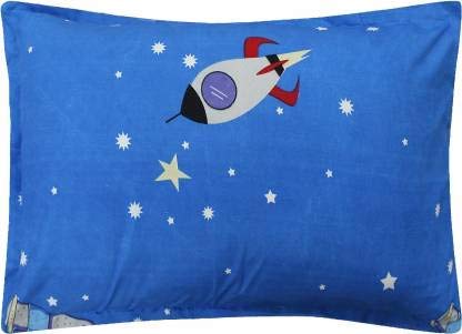 MOSHO 180 TC Glace Cotton Astronaut in Space Cartoon BedSheet for Kids 2