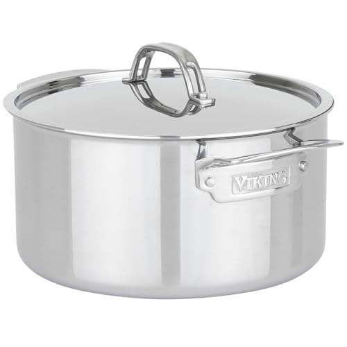 Image of Viking PureGlide Pro 3-Ply Nonstick Dutch Oven with Lid, Made without PFAS, 6-Quart Induction Cooking Pot, Metal Utensil Safe Titanium Nonstick Surface, Oven Safe to 600F