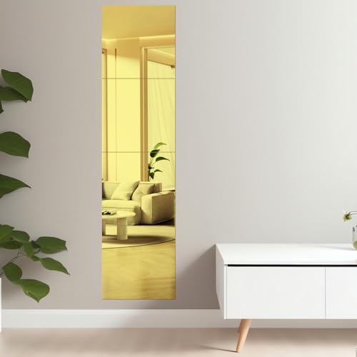 Image of 2 Pcs 8 x8 Inch Gold Acrylic Mirror Sheet, 1 /8 Inch Thick Opaque Glossy Mirror, Plexiglass Mirror Sheets with Protective Film, Rigid Mirror Acrylic Sheets for Sawing, DIY, Laser Cutting and Engraving