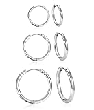 SCJJZ pendientes mujer,pendientes acero quirurgico,pendientes piercing oreja,pendientes aro,regalos para mujer,Pendientes unisex para hombre y mujer (3 pares)