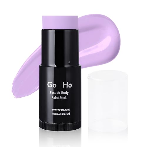 Go Ho Pastel Purple Face Body Paint Stick Water Based Washable Lavender Face Paint Stick Non-toxic Full-coverage Cream Light Purple Body Paint for Halloween Ursula Costume Cosplay SFX Makeup