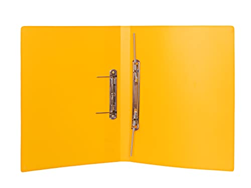 Image of Saya Report File Folder - A4 Size | Professional Presentation Folder with Chrome Lever Clip, Inside Pocket, and Punchless Design | 2-Pack for School, Work, and Home Organization (A4, Yellow)