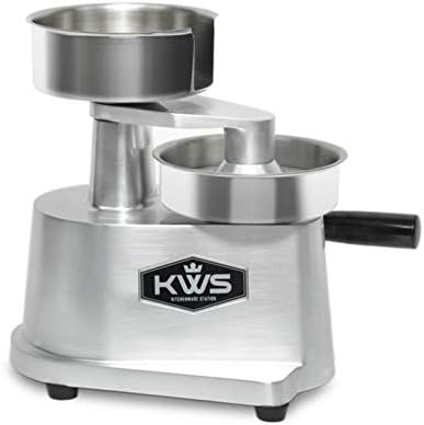 KWS HP-130 5-Inch 1/2 lb. Hamburger Patty Press Molding Maker, Hamburger Press, 304 Stainless Steel bowl