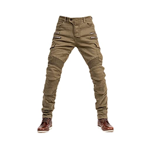 Pantalon de moto anti-chute zippé avec protections renforcées