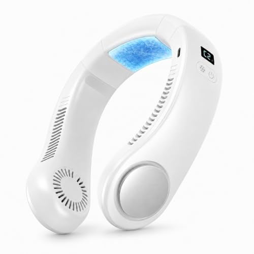 ネッククーラー 冷却プレート Kudar 首掛け扇風機 ネックファン ペルチェ式冷却 携帯扇風機 3段階風量調節 LED温度表示 Type-C充電式 静音 軽量 首かけ 暑さ対策 通勤 通学 アウトドア 花火大会 夏祭り スポーツ観戦 作業用 ホワイト
