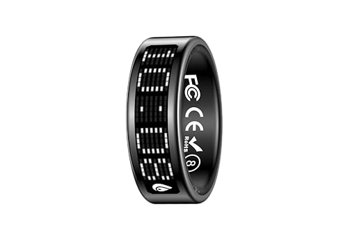 Image of Smart Ring Pro with Built-in LED Display | Caller Notifications & Vibration Alerts | Heart Rate, HRV, SPO₂ & Sleep Tracking | Gesture Control | Black | Size 9