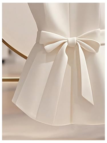 GORGLITTER Women's Sleeveless Bow Blazer Vest Top Trendy Flower Business Casual Fall Lightweight Blazers Suit Jacket3