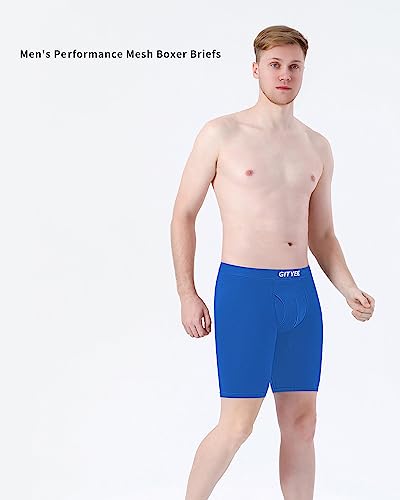 Men's Breathable Mesh Tagless Athletic Work Underwear Boxer Briefs, Pack of 52