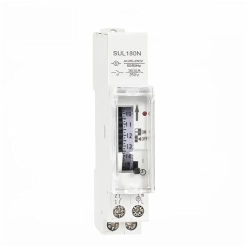 Temporizador eléctrico programable SUL180N de 24 horas, 110 V, 220 V, 16 A, con batería, for riel DIN.