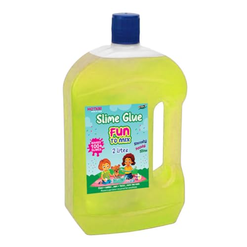 Image of HOTKEI (2 Liter) Yellow Slime Glue DIY Magic Toy Jelly Putty Making kit Set Borax Slime Glue Liquid Gel Toy for Boys Girls Kids for Making Slime at Home