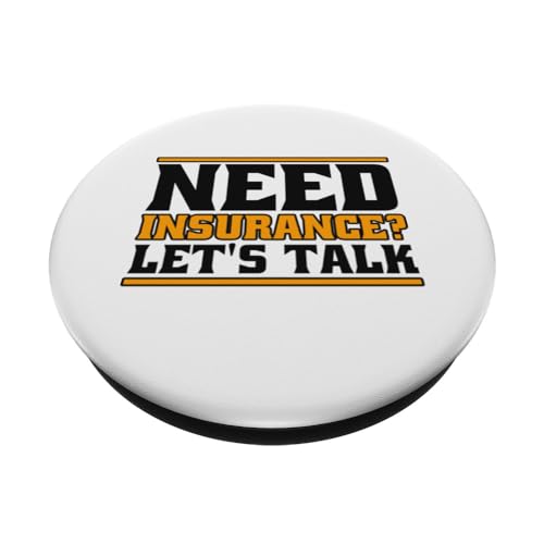 Need Insurance Let's Talk Health Care Life Insurance Agent PopSockets Swappable PopGrip, Black - Image 2