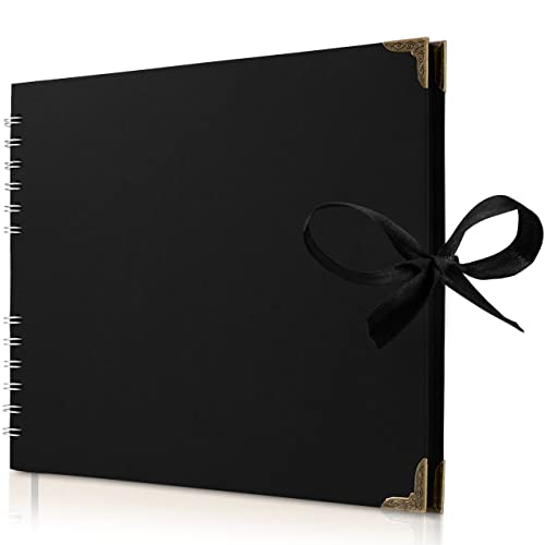 Bstorify Large Scrapbook Photo Albums 50 Pages (11 x 8.5 inch) Black Thick Kraft Paper, Memory Book - Ideal for Your Scrapbooking, Art & Craft Projects