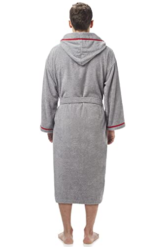 Arus Men's Hooded Classic Bathrobe Turkish Cotton Robe with Full Length Options