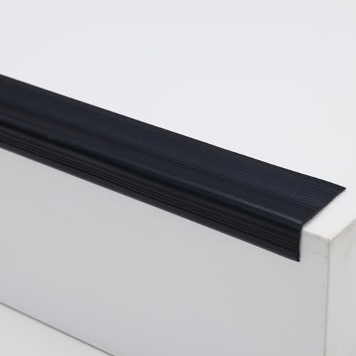 Vinilo antideslizante para escalera Trimold con protector de borde flexible de goma negro de 5m