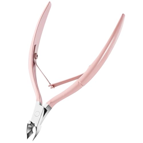 Image of Melodysusie Cuticle Trimmer, Stainless Steel Cuticle Nipper Cuticle Remover with Double Spring and Ergonomic Handle, Pedicure Manicure Tools for Home Salon