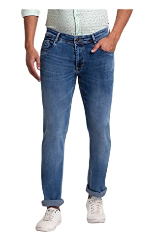 Image of Parx Men's Fitted Cotton Jeans (XCYA01640B4 Blue)