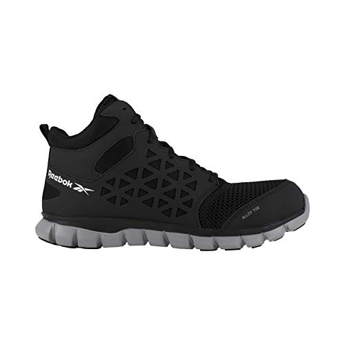 Image of Reebok Mens Sublite Cushion Mid Slip Resistant Alloy Toe Work /Duty - Black | Safety Work Shoes