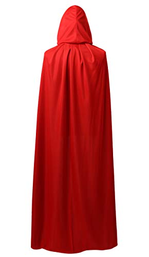 Regenboog 59Inch(150Cm) Kids Reversible Cape With Hood,Black And Red Cape,Halloween Christmas Costume,Masquerade,Dress Up,Wizard,Witch,Vampires Cloak #TOP3