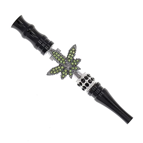 Hookah Tips Mouthpiece,Hookah Accessories Shisha Nargila Hose Mouth Tips Cigarette Holder for Women Metal Colored Rhinestone Nozzles,Blackâ€¦