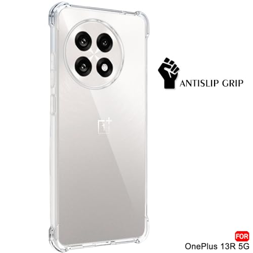 Image of TheGiftKart Crystal Clear Back Cover Case for OnePlus 13R 5G | Raised Bumps for Camera & Screen Protection | Ultra Clear Soft Silicone Back Cover Case for OnePlus 13R 5G (TPU, Transparent)