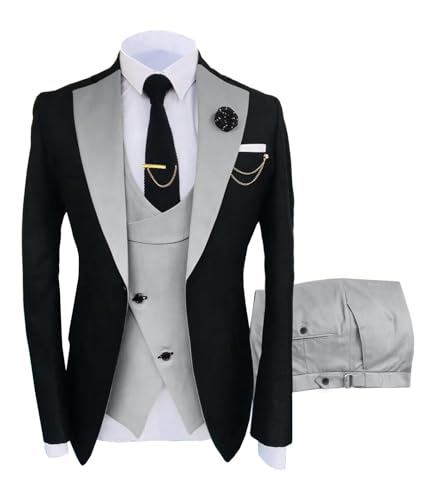 Men's Suit Slim Fit 3 Pieces Ball Tuxedo Suit Formal Business Best Man Wedding Suit Jacket Pants Set3