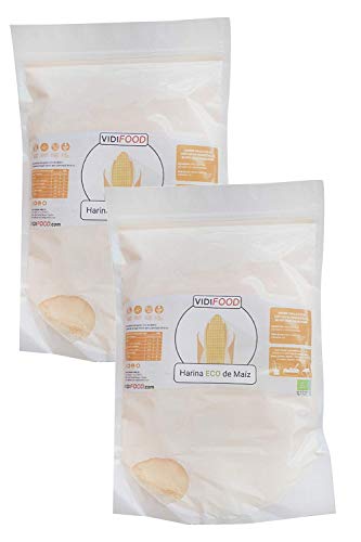 Harina de Maíz Orgánica - 2kg - Maíz Ecológico sin Gluten - Alternativa deliciosa y nutritiva a la harina de trigo