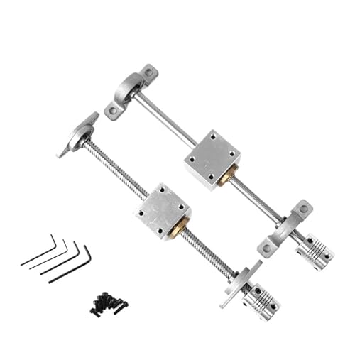 Metal Ball Screw nut T12 Lead Screw Set Lead OD12mm L100/300/500/600mm+2Pcs KP001 Support Block+Brass Nut+Coupling for 3D Printing(100mm)