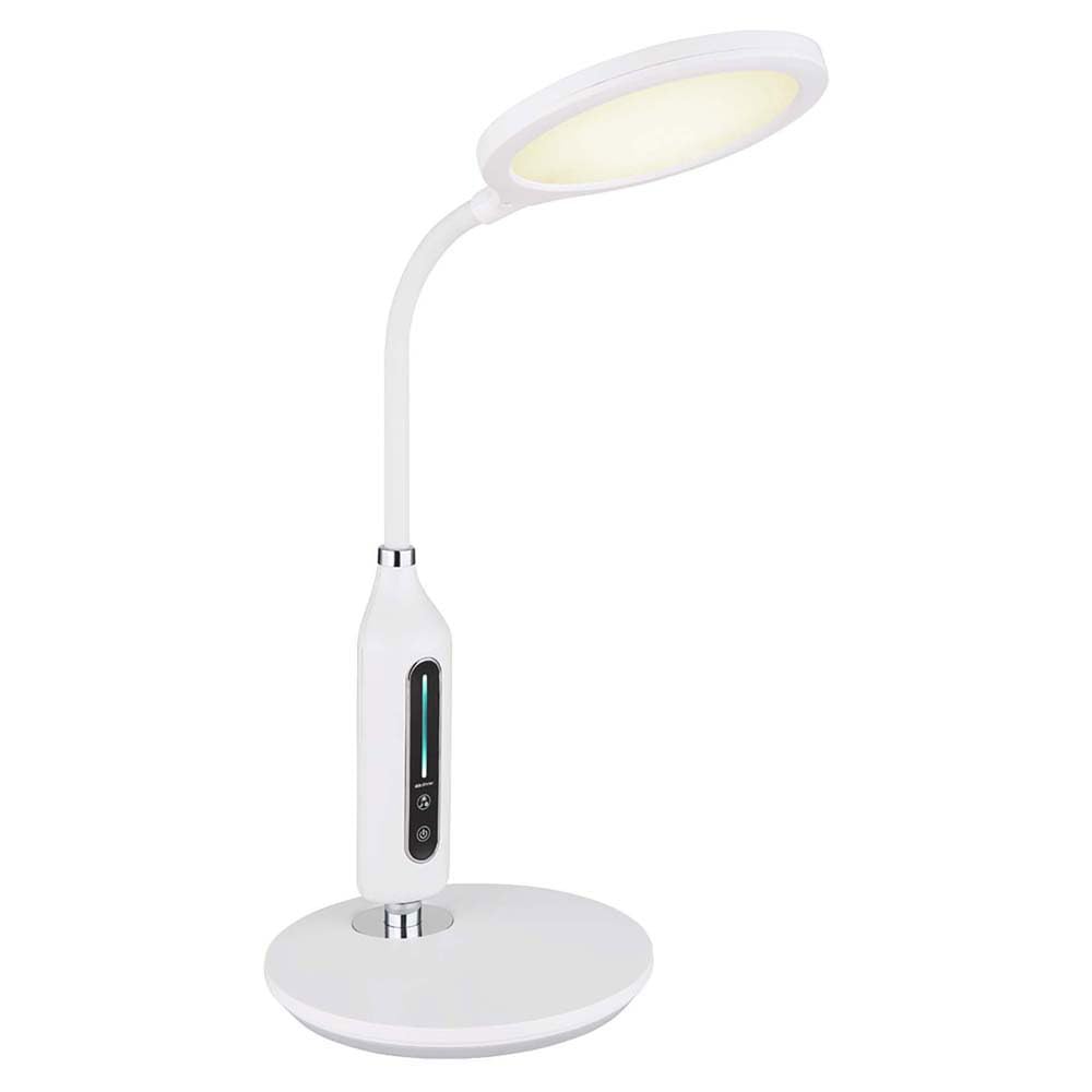 Tischleuchte Touchdimmer weiß Schreibtischlampe Touch Tischlampe schwenkbar, LED 9W 530Lm warm-kaltweiß, H 40,7 cm