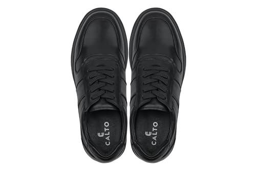 CALTO Men's Invisible Height Increasing Elevator Shoes - Lightweight Nappa Leather Sneakers - 2.8 Inches Taller4