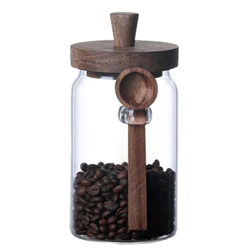 Povanjer Envases de vidrio para alimentos, tarro de vidrio con tapa | Tarro de vidrio simple y elegante de boca ancha - Frascos y recipientes de alimentos seguros para uso alimentario
