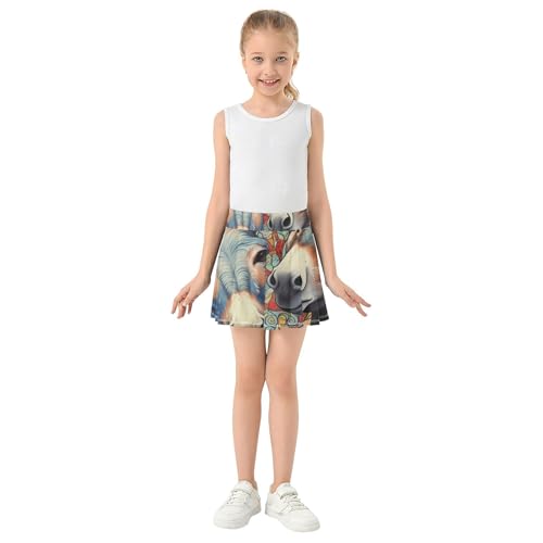 Uniform Girls Skorts Athletic Shorts Toddlers Tennis Skirts Butterfly Skirt Funny Donkey Mysterious Vibrant 4t3