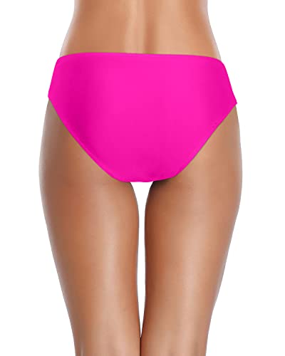 Image of Tempt Me Women Twist Bikini Bottom Moderate High Cut Bathing Suit Bottoms Ruched Swimsuit Bottom