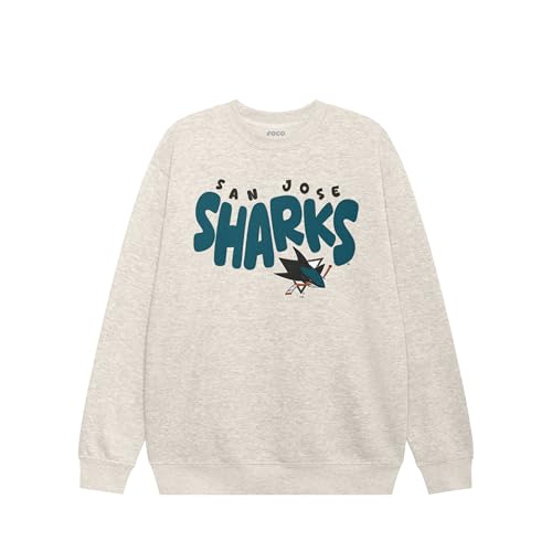 FOCO San Jose Sharks NHL Mens Bubble Crew Neck Sweatshirt - Oatmeal Heather - XXL
