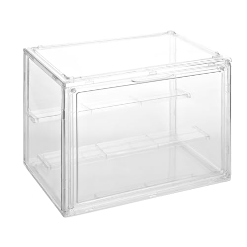 LDNMILES 3 Tiers Clear Display Case Compatible with popmart labubu Mini Figure, Acrylic Storage Organizers Box with Magnetic Door, Dustproof Showcase for Collectibles
