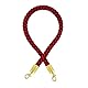 Absperrkordel -Premium- mit Karabinern (Ø36 mm) - Absperrseil mit Schnappenden (1.5 m, Dunkelrot/Messing)