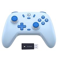 GameSir Nova Lite Controlador sem fio 2.4g para PC com Windows, iPhone, Android, Switch e Steam Deck, Controle Bluetooth Gamepad com gatilho de efeito Hall, Turbo, vibração Rumble (azul)