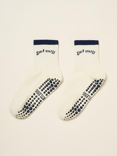 Image of Shapes Studio Half Calf Grip Socks, Cute Fruit Pilates Socks, Ruffle Socks, Non-Slip for Barre Yoga