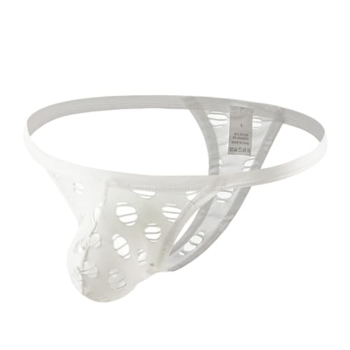 Men's Sexy Low Waisted Underwear With Holes Bikini Thong4