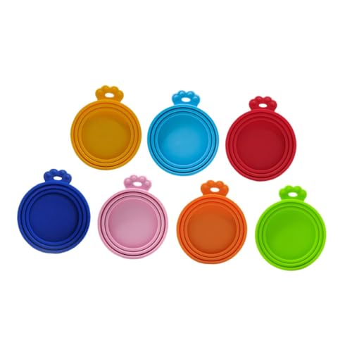 CIYODO Silicone Can Lids for Cat Food 7 Pack Easy to Open and Close Leakproof Pet Can Covers Preserve Freshness