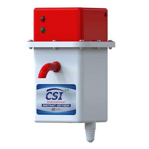 Image of CSI INTERNATIONAL Instant Water Geyser 1 L Potable water heater, Auto Cut Off Feature with 1 Year Warranty, For Home, Office, Restaurant etc, Geyser Made of First Class Abs Plastic (white-red)