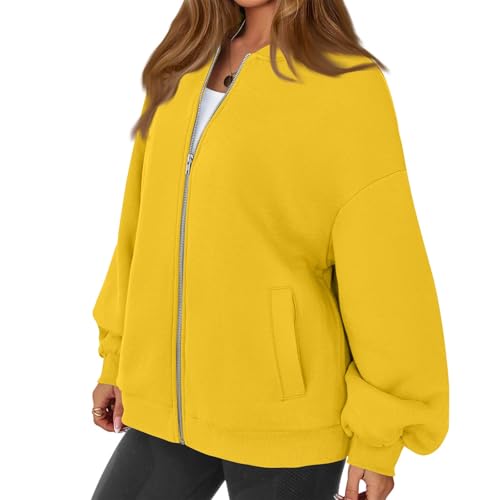 Zip Up Sweatshirt Women No Hood Comfort Oversized Sweatshirt Cardigan Fleece Bomber Jacket Zipper Hoodless Hoodies4