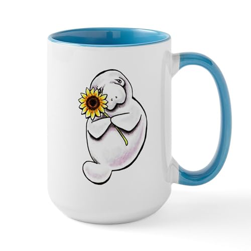 Taza de cerámica 15 oz CaféPress Sunny Manatee miniatura 1