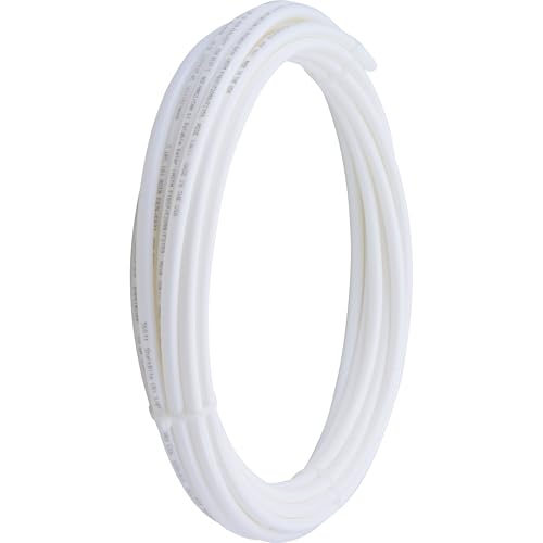 Image of SharkBite 3 /8 Inch x 50 Feet White PEX Pipe Flexible Water Tubing for Plumbing, PEX-B, U855W50