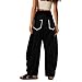 Womens Comfortable Fashion Sweatpants High Waist Wide Leg Casual Trousers Loose Drawstring Pants with Pockets