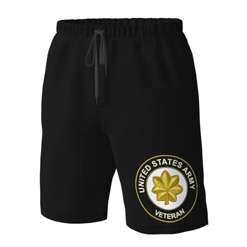 US Army Major Veteran Men's Beach Shorts Quick Dry Swim Trunks with Pockets Mesh Lining4
