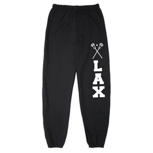 Lax with Crossed Sticks Sweatpants | Guys Lacrosse Apparel by ChalkTalk Sports | Multiple Colors | Youth and Adult Sizes