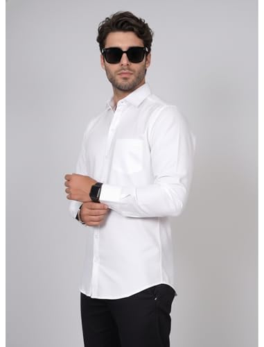 Image of Diverse Men's Solid Formal Shirt | Premium Poly Cotton Full Sleeve Regular Fit Shirt for Men | Stylish Office, Business & Casual