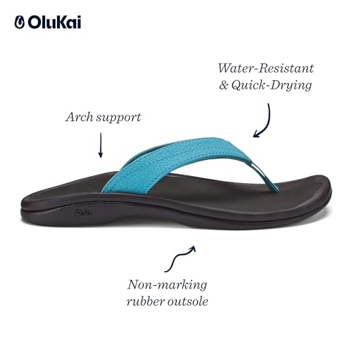 Image of OLUKAI Ohana Women's Sandals, Water Resistant Flip Flops with Arch Support, Lightweight Comfort for Beach & Travel, Enhanced Traction for Wet Surfaces