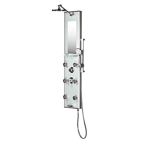 Pulse Showerspas 1013-Gl Kihei Ii Silver Glass Shower Panel #TOP15