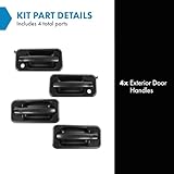 Exterior Outside Door Handle Black Textured SET of 4 LH RH for 03-05 Hummer H2